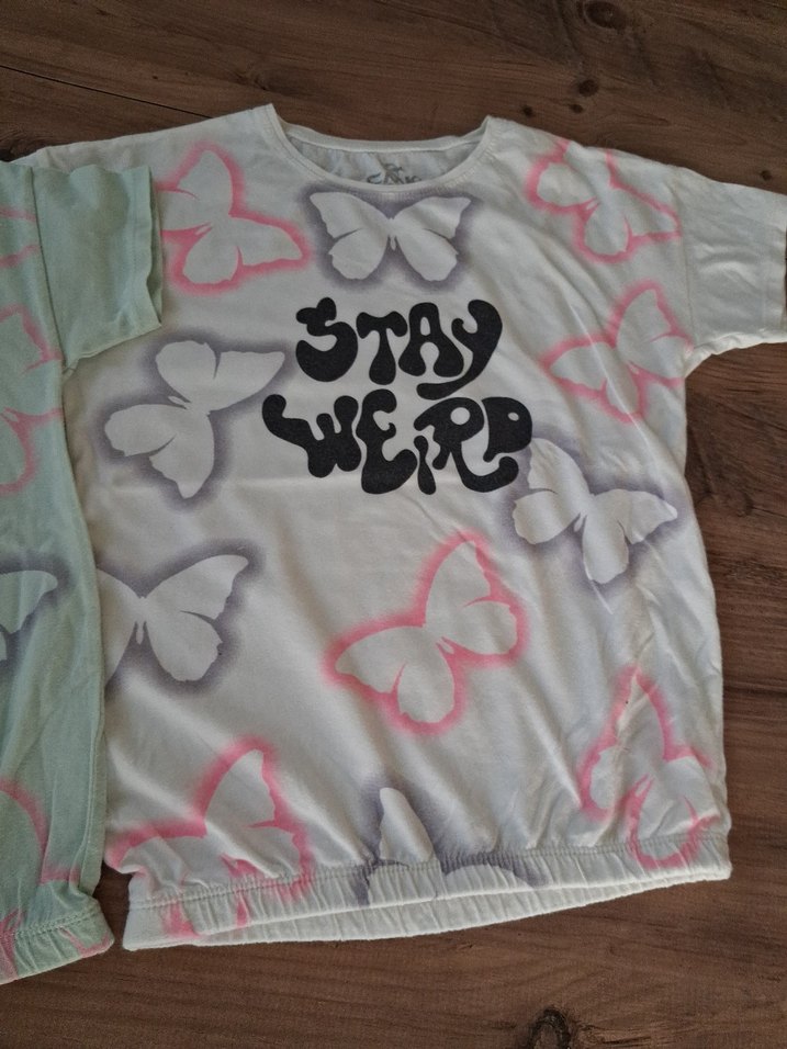 Kız Çocuk Kelebek Desenli  Desen Tişört - Görsel 3