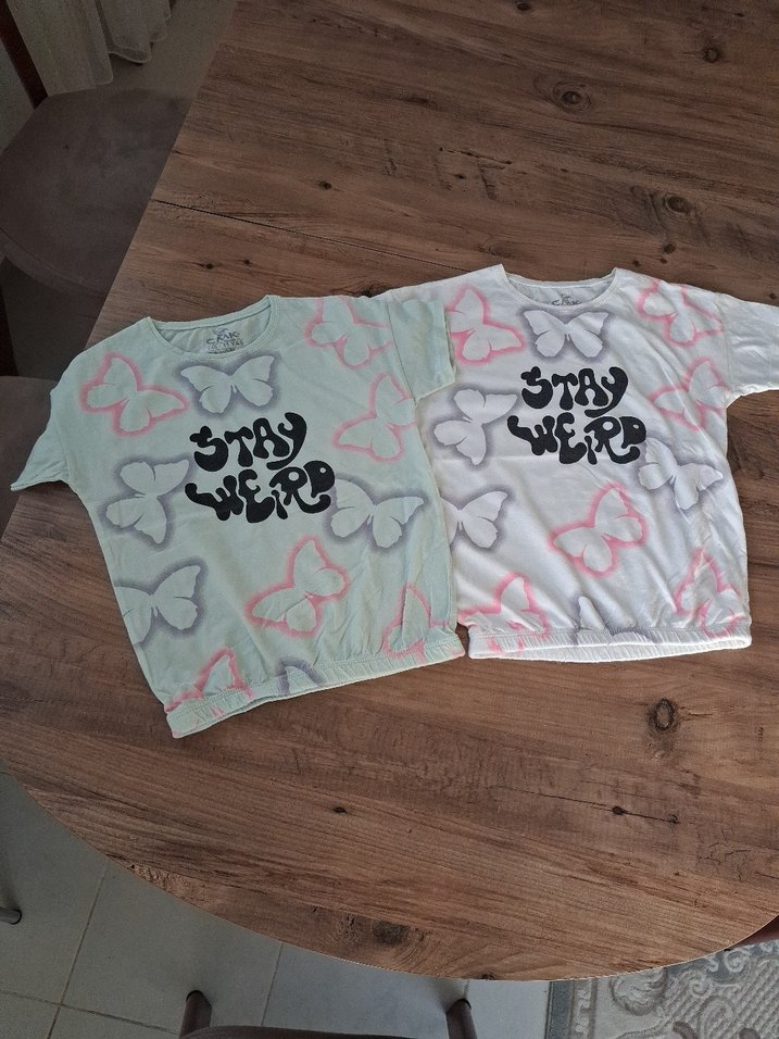 Kız Çocuk Kelebek Desenli  Desen Tişört - Görsel 2