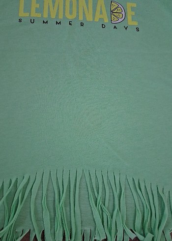 Yeşil Püsküllü Kolsuz Kız Tişörtü - Görsel 3