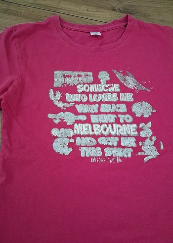 Baskılı Pembe Kız Çocuk Kısa Kollu Tişört - Görsel 2