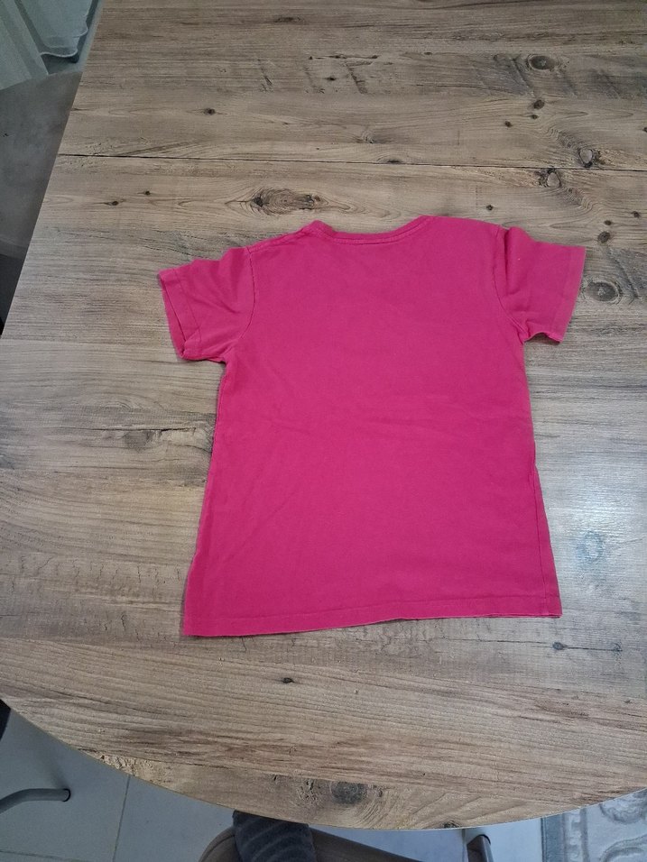 Baskılı Pembe Kız Çocuk Kısa Kollu Tişört - Görsel 4