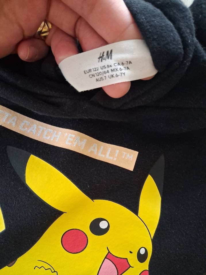 Pikachu Baskılı Siyah Kapüşonlu Erkek Eşofman Takımı h&m - Görsel 4