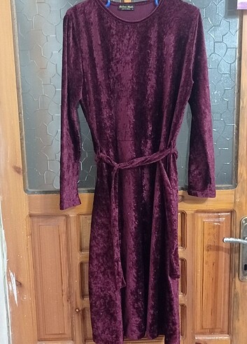 40 Beden bordo Renk Kadife elbise