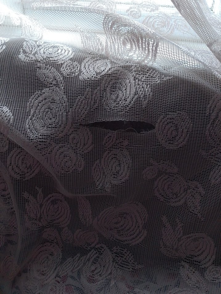 pudra Çiçek Desenli Tül Perde - Görsel 4