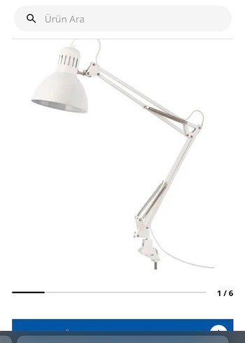 Ikea Beyaz Masa Lambası Ayarlanabilir Kol