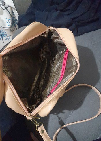 Bej Deri Kapitone Tokalı Kadın Çanta - Görsel 3