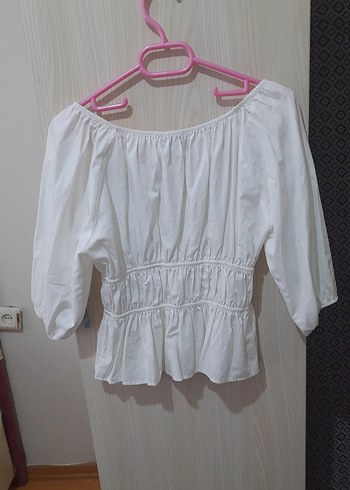 Beyaz Piliseli Kadın Bluz - Görsel 3