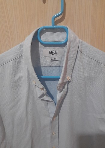 Kığılı marka Mavi Pamuklu Erkek Gömlek, Düğmeli, Uzun Kollu - Görsel 2