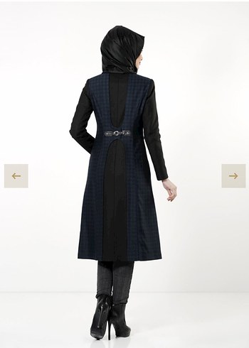 Uzun Siyah Kemerli Kadın Kışlık Trençkot - Görsel 12