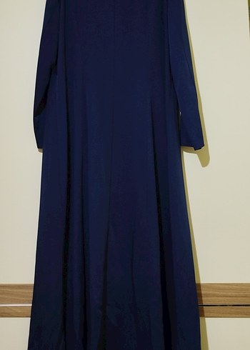 Düğmeli Lacivert Uzun Kadın Pardesü - Görsel 3