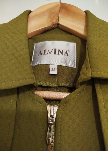 Kadın Haki Uzun Fermuarlı Trenç - Görsel 4