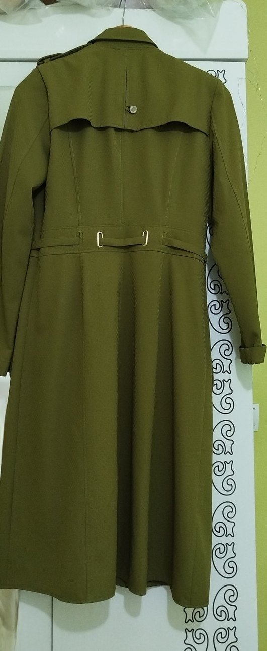 Kadın Haki Uzun Fermuarlı Trenç - Görsel 3