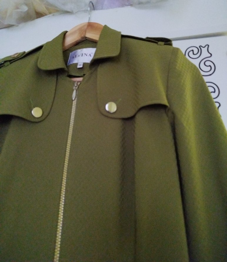 Kadın Haki Uzun Fermuarlı Trenç - Görsel 5