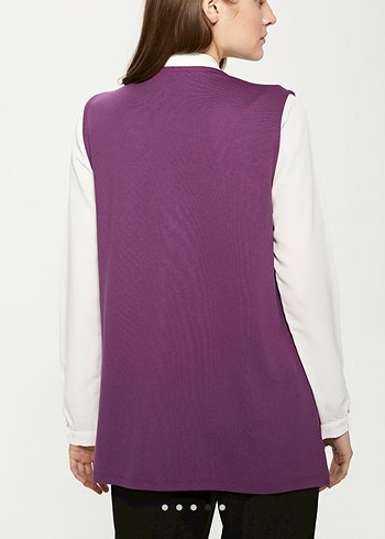 Mor V Yaka Kadın Yelek - Görsel 10
