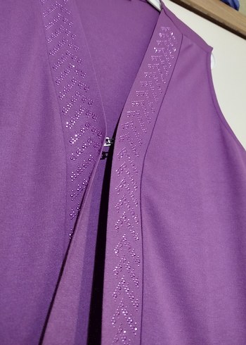 Mor V Yaka Kadın Yelek - Görsel 4