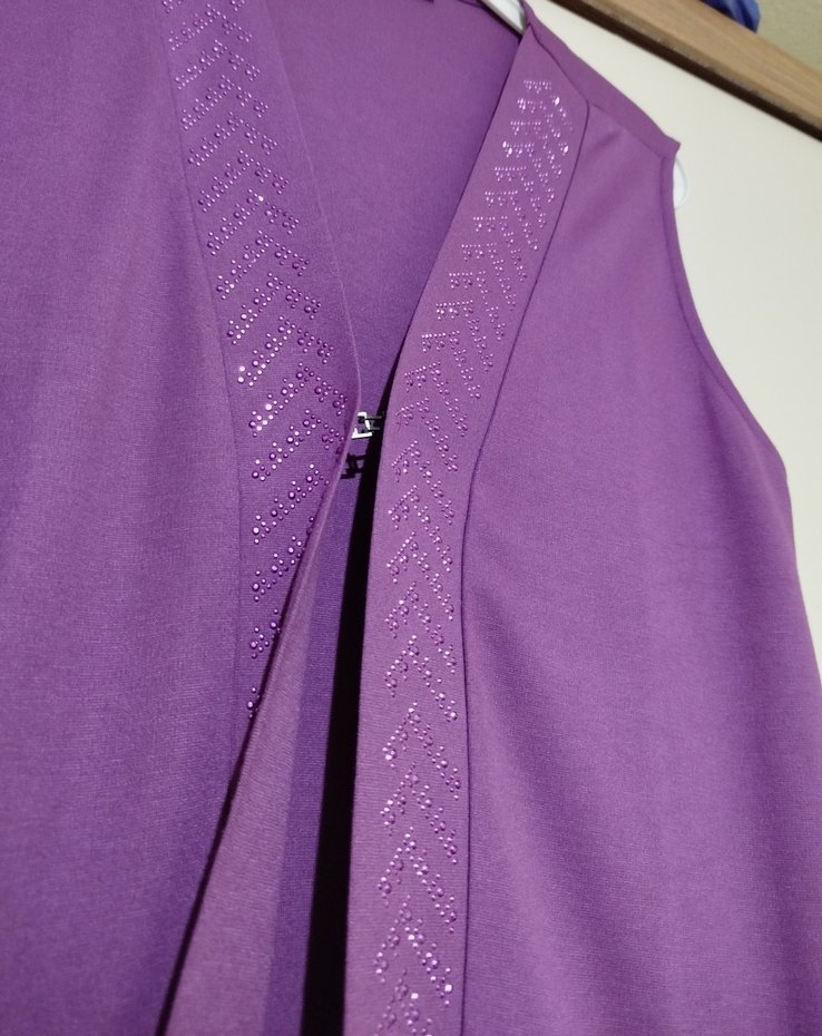 Mor V Yaka  Kadın Yelek - Görsel 4