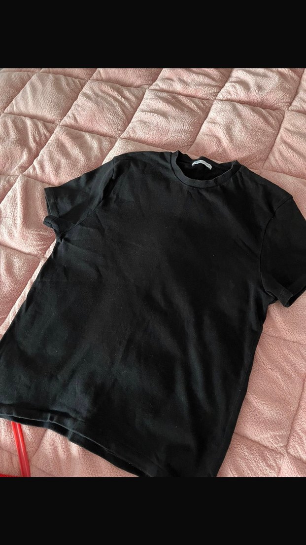 Orjinal Zara Siyah Erkek Kısa Kollu Tişört - Görsel 4