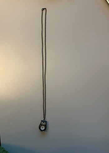 Baykuş Figürlü Saatli Zincir Kolye - Görsel 4