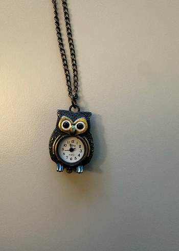 Baykuş Figürlü Saatli Zincir Kolye - Görsel 3