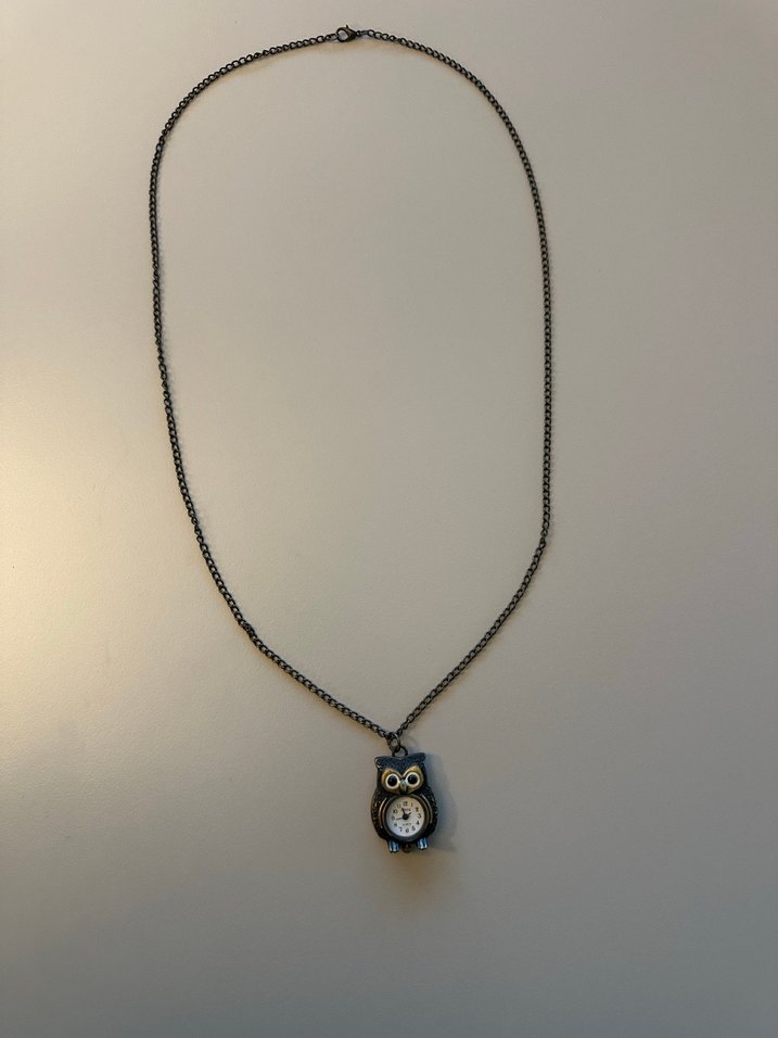 Baykuş Figürlü Saatli Zincir Kolye - Görsel 2