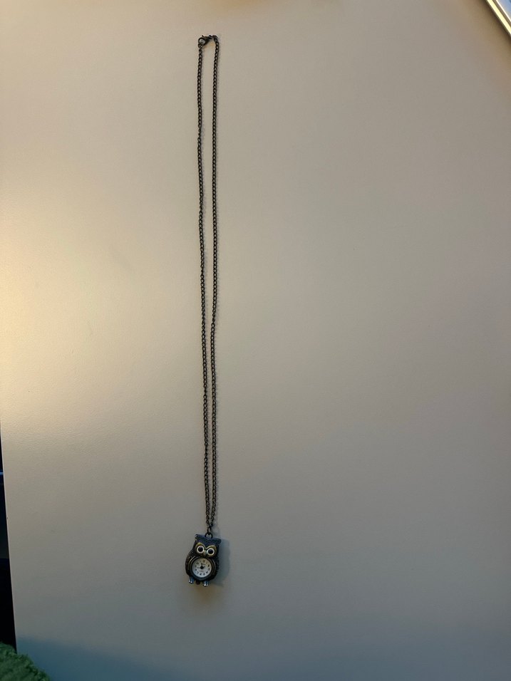 Baykuş Figürlü Saatli Zincir Kolye - Görsel 4