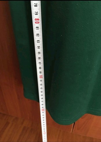 Dik Yakalı Yeşil Midi Triko Elbise - Görsel 4