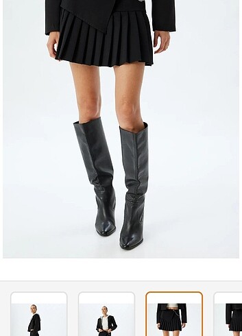 Koton mini Pileli siyah etek - Görsel 2