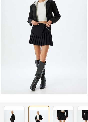 Koton mini Pileli siyah etek - Görsel 3