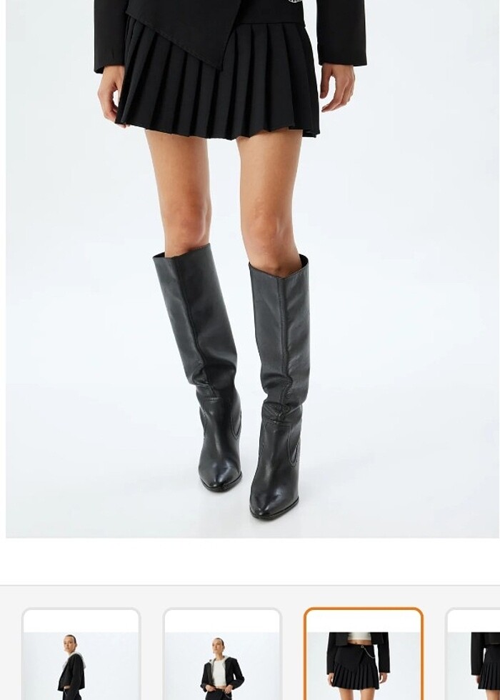 Koton mini  Pileli siyah etek - Görsel 2