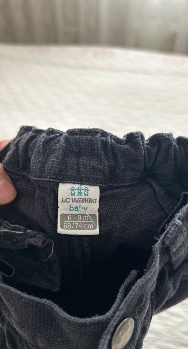 Düğmeli Beyaz Denim Bebek Erkek Takım - Görsel 4