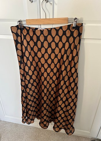 Kahverengi Puantiyeli Midi Bohem Etek - Görsel 2