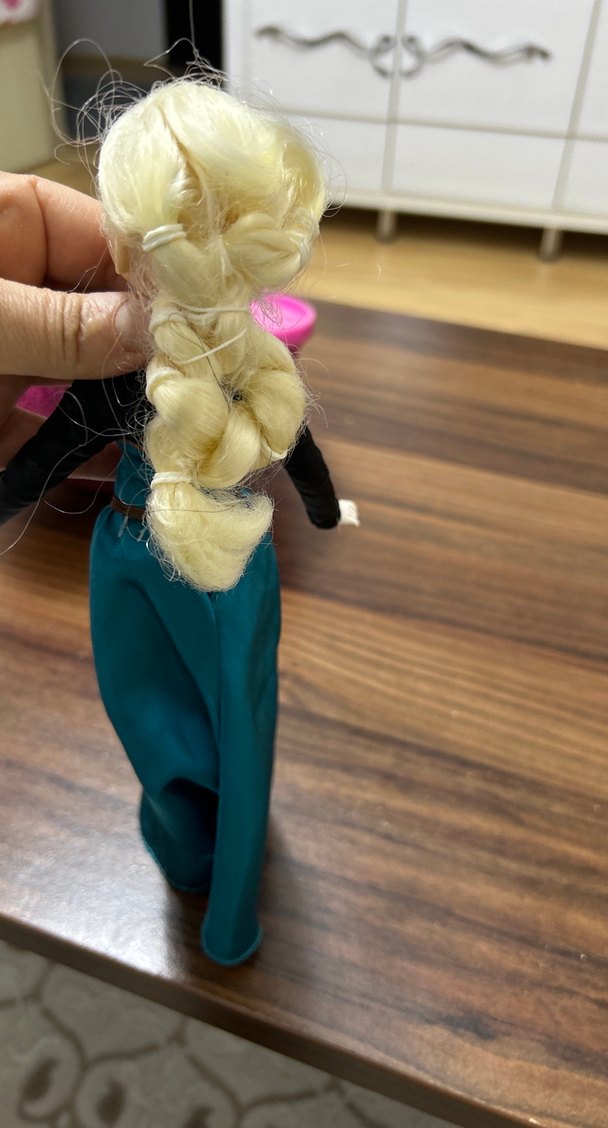 Turkuaz Uzun Elbiseli Koyu Ton Bebek - Görsel 2