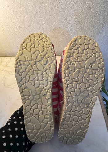 Pembe Çizgili Kadın Dolgu Topuk Espadril - Görsel 5