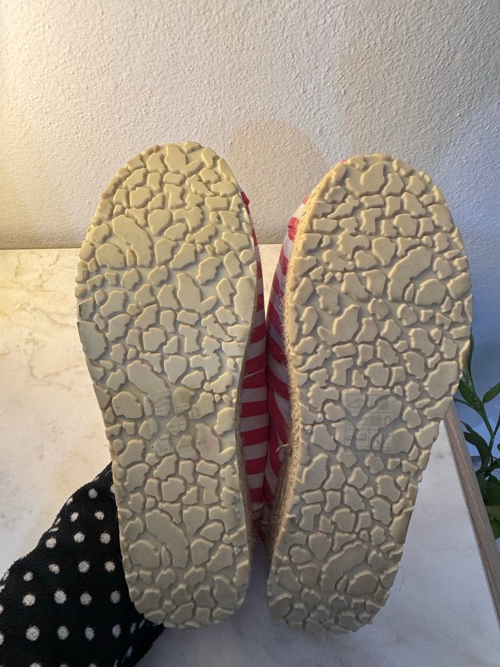 Pembe Çizgili Kadın Dolgu Topuk Espadril - Görsel 5