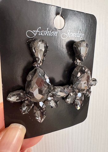 Gri Parlak Özel günler için Küpe - Görsel 3