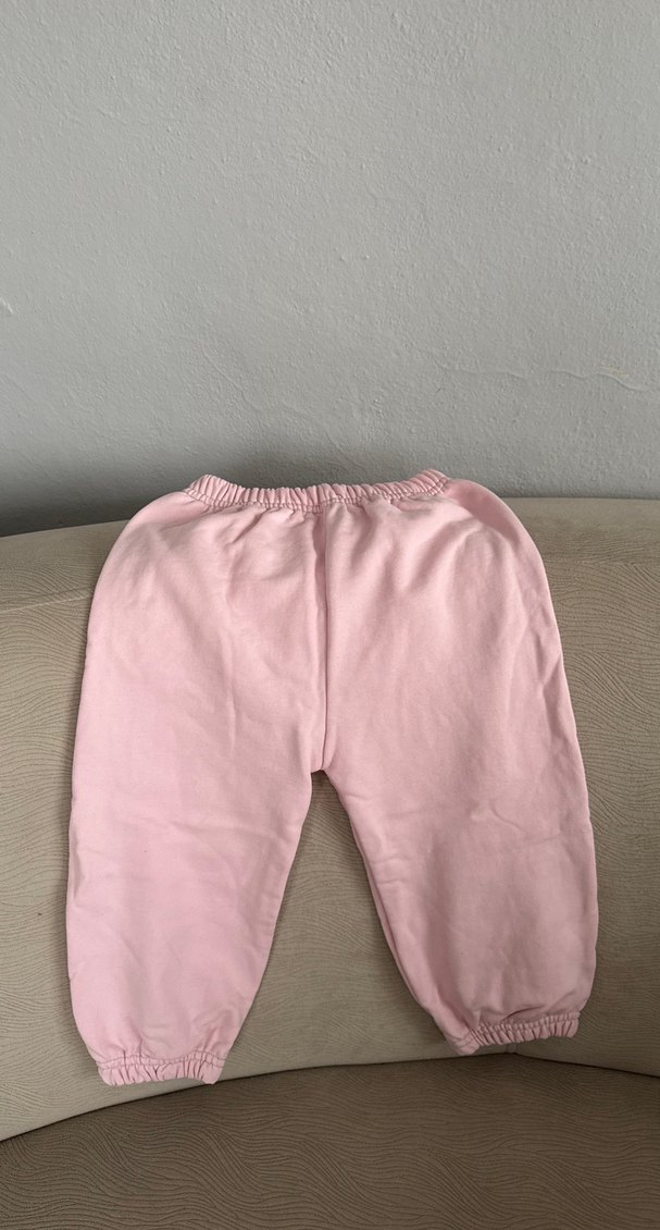 Kız Çocuk Pembe Rahat Kesim Eşofman Altı - Görsel 2