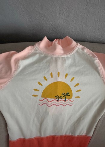 Uzun Kollu Pembe Kız Çocuk Mayo - Görsel 2