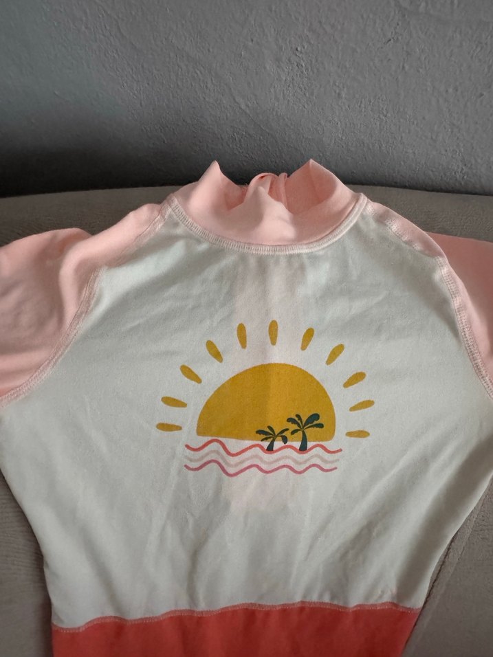 Uzun Kollu Pembe Kız Çocuk Mayo - Görsel 2