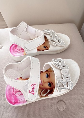 Beyaz Taşlı Barbie Kız Sandalet - Görsel 2