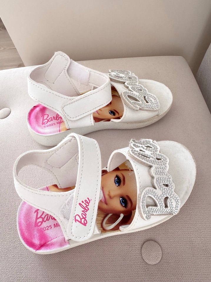 Beyaz Taşlı Barbie Kız Sandalet - Görsel 2