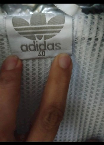 Gri Metalik orjinal Adidas Midi Yağmurluk - Görsel 4