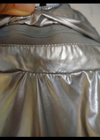 Gri Metalik orjinal Adidas Midi Yağmurluk - Görsel 6