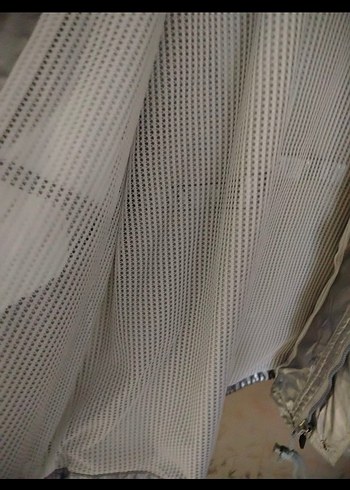 Gri Metalik orjinal Adidas Midi Yağmurluk - Görsel 3