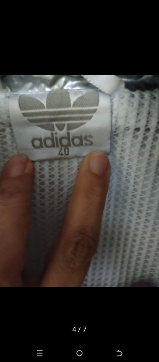 Gri Metalik orjinal Adidas Midi Yağmurluk - Görsel 4