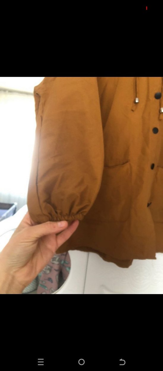 Düz Kapüşonlu Kadın Taba trençkot - Görsel 4