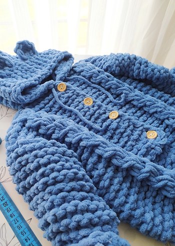 Mavi Örgü Erkek Çocuk tulum - Görsel 4