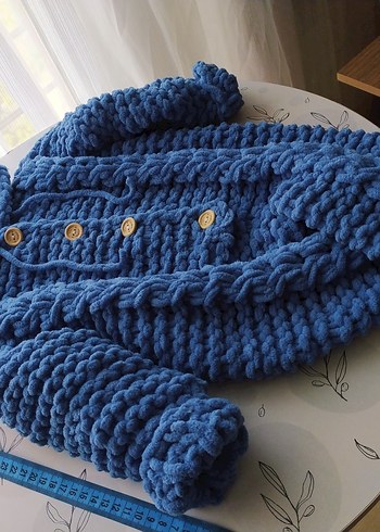 Mavi Örgü Erkek Çocuk tulum - Görsel 2