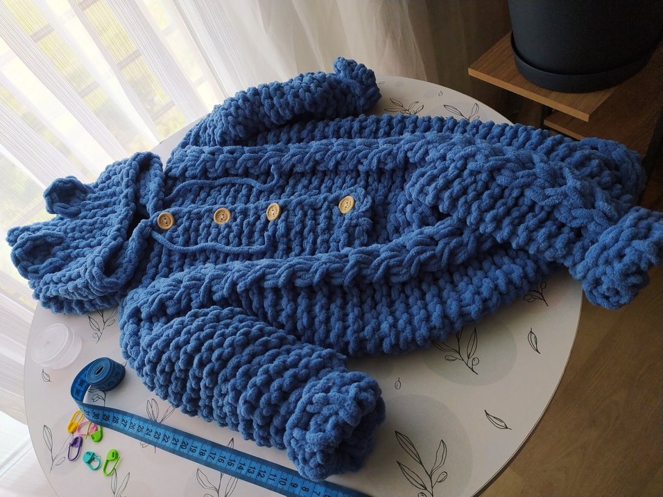 Mavi Örgü Erkek Çocuk tulum - Görsel 2