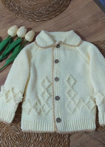 bebek Beyaz Örgü Hırka - Görsel 4