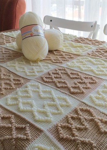 Beyaz Örgü Çocuk Battaniyesi - Görsel 4